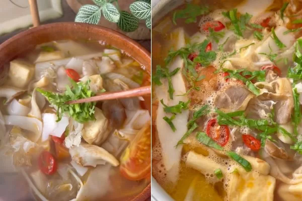 Món canh chua nấu măng có hương vị tham đạm