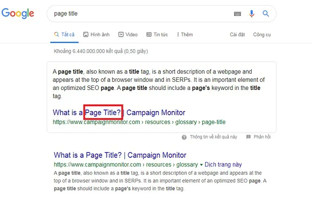 page title