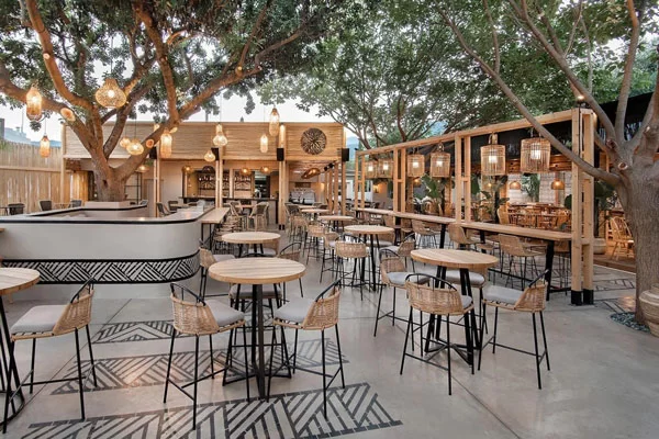 mô hình quán cafe vườn