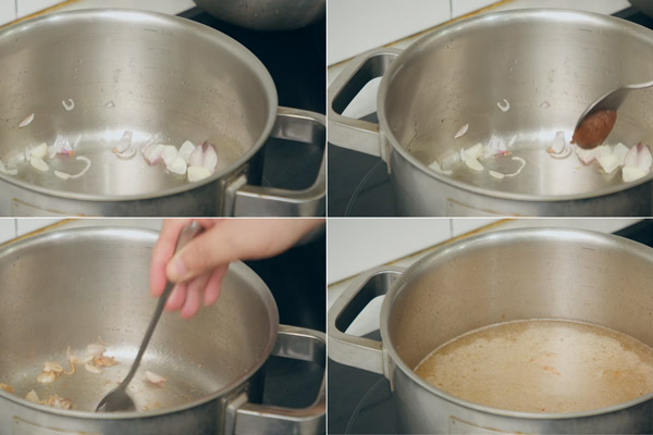 Phi thơm gia vị và nấu nước canh